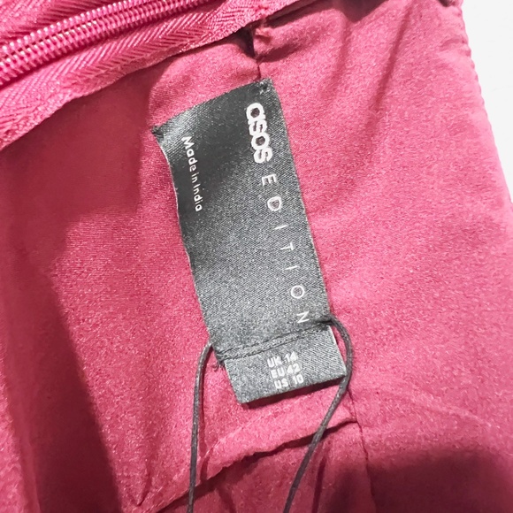 NEW ASOS Editions Hot Pink Sequin Glitter Sparkle Embellished Slit Midi Skirt 10 - Picture 2 of 4